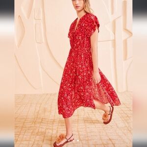 Ulla Johnson | Mikaela Floral Flutter Sleeve Coverup Dress